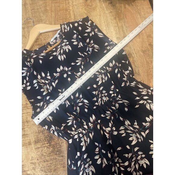 Collective Concepts Blue Floral MIDI Dress Sleeveless Band Collar Pullover XL - Picture 9 of 12